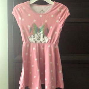 Girls Minnie Mouse Glitter Bow Dress